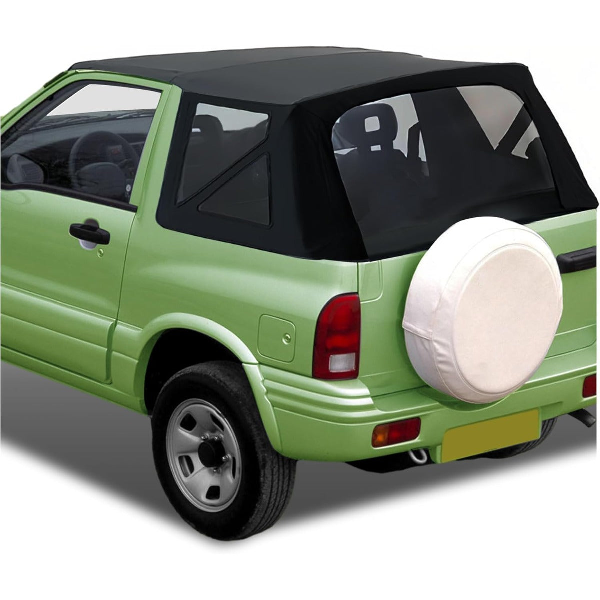 Convertible Soft Top for 1999-2004 Suzuki Vitara Geo Tracker with Removable Tinted Plastic Window Soft Roof Replacement Black Sailcloth Vinyl