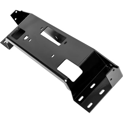 ALMULOO Universal Front Bumper Hidden Winch Mounting Plate for All Full Size Front Bumpers Compatible with Ford F150 F250 F350 F450 F550 Bronco Dodge Ram Winch Tray Mount Powder Coated Black