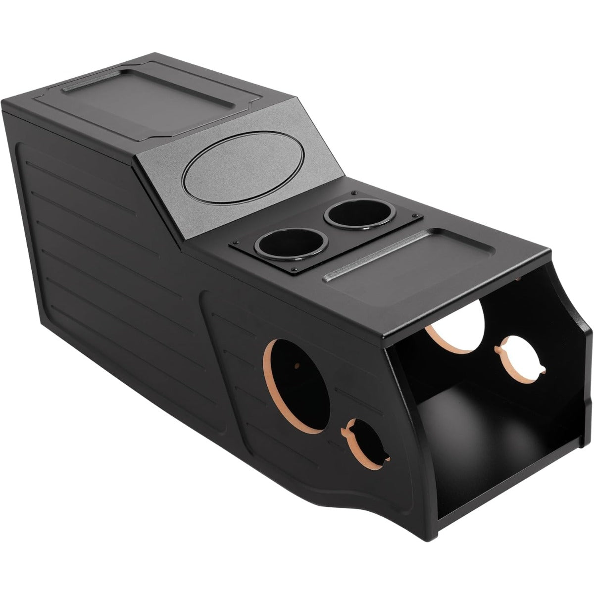 Center Console Subwoofer Box Compatible with 97-03 Ford F-150 | Single/Ext/Crew Cab MDF+Plastic(ABS) PVC Black Finish Black