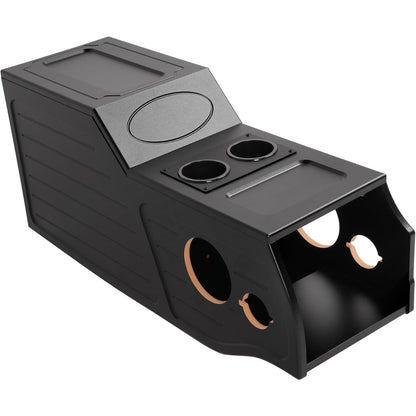 Center Console Subwoofer Box Compatible with 97-03 Ford F-150 | Single/Ext/Crew Cab MDF+Plastic(ABS) PVC Black Finish Black