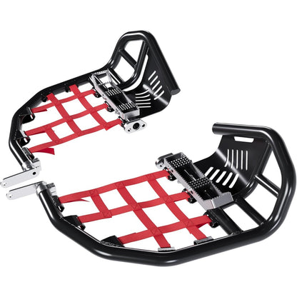Nerf Bars Foot Pegs Compatible with Honda Sportrax 400 TRX 400EX 400X All Years (Black Nerfs & Red Nets)