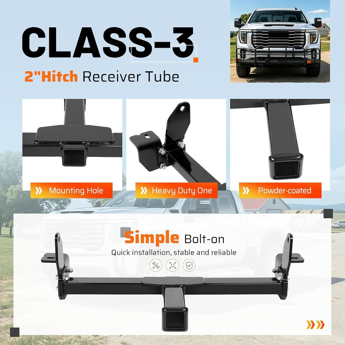 Trailer Hitch Compatible with 2020-2026 Sierra