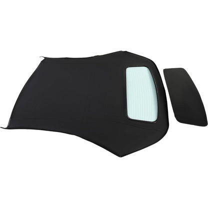 ALMULOO Convertible Soft Top Compatible with 2003-2009 Audi A4 Roof Top w/Heated Glass Window Sailcloth Vinyl+Glass Unfinished Black+Clear