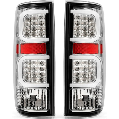 HECASA LED Rear Tail Light Compatible with 2009-2014 Ford F150 LED Tube Bar LH&RH Clear Lens lamp Plastic Running/Brake/Reverse Light Turn Signal Replacement for FO2818143