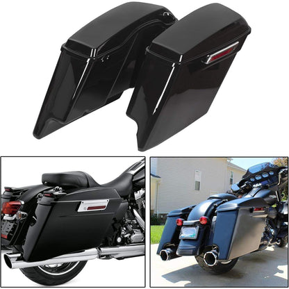 5'' Stretched Extended Saddlebags  for  1993-2013 Harley Davidson Touring Road King Road Glide Street Glide Electra Glide Ultra Classic Hard Saddle Bags W/Lid & Latch Key