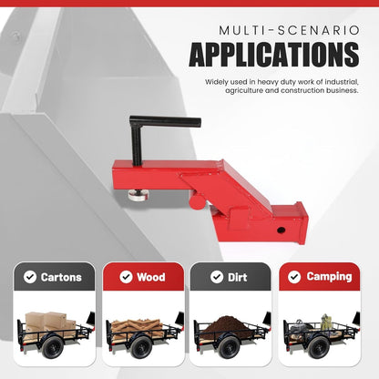 Clamp On Trailer Hitch 2 Inches Ball Mount Receiver Adapter Bucket Trailer Hitch Competible with Deere Bobcat Tractor Bucket Forklift LYOM-036