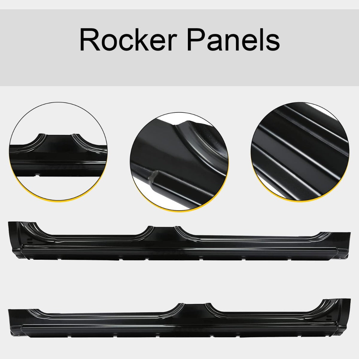 Rocker Panels Compatible With 1999-2006 Chevy Silverado GMC Sierra 2007 Chevy Silverado GMC Sierra Classic 4 Door Crew Cab Steel Panels(Driver & Passage Side)-2 Packages