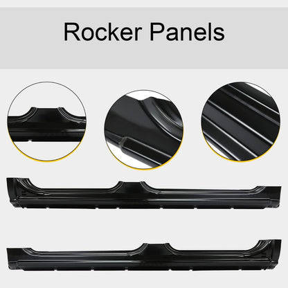 Rocker Panels Compatible With 1999-2006 Chevy Silverado GMC Sierra 2007 Chevy Silverado GMC Sierra Classic 4 Door Crew Cab Steel Panels(Driver & Passage Side)-2 Packages