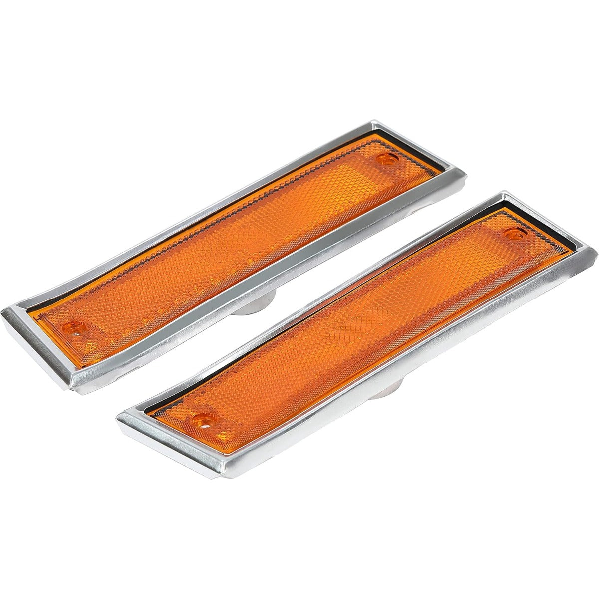 KUAFU Front Fender Side Marker Light Compatible with 1981-1991 Chevy/GMC C/K Series/Suburban/Blazer/Jimmy Replace for GM2551107 GM2550115 915558 915557 18120166 18120066 Bumper Side Lamp Amber Lens