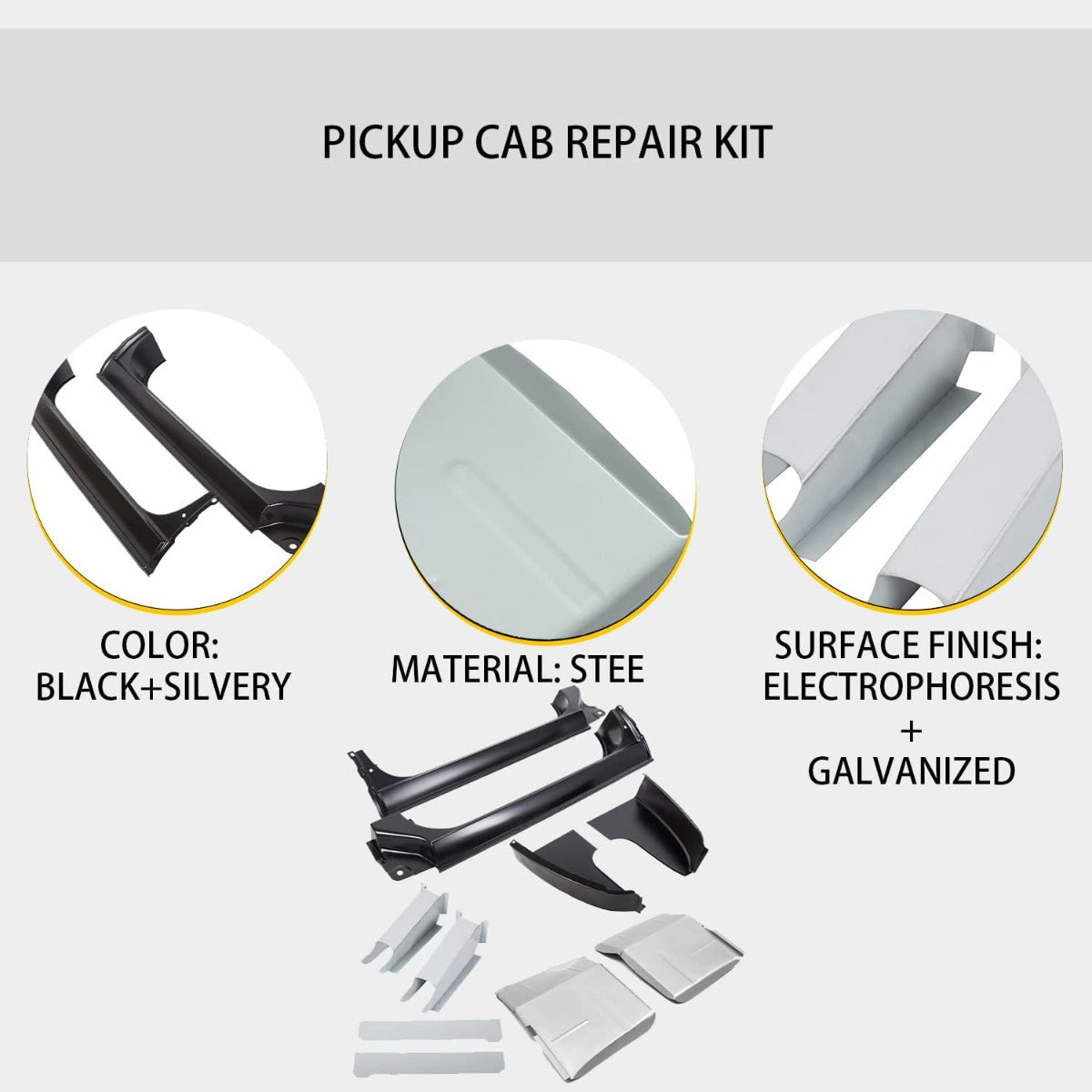 Rocker Panels & Rocker Backing Plates & Cab Corners & Cab Floor Supports & Floor Pans Compatible with 1973-1987 Chevy GMC Suburban Blazer Jimmy C10 C20 K10 K20 Pickup Cab Repair Kit 2 Packages