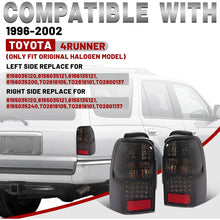 HECASA Tail Lights Compatible with 1996-2002 Toyota 4Runner LED Rear Brake Tail Lamps Driver and Passenger Side (Smoke Lens Black Housing)