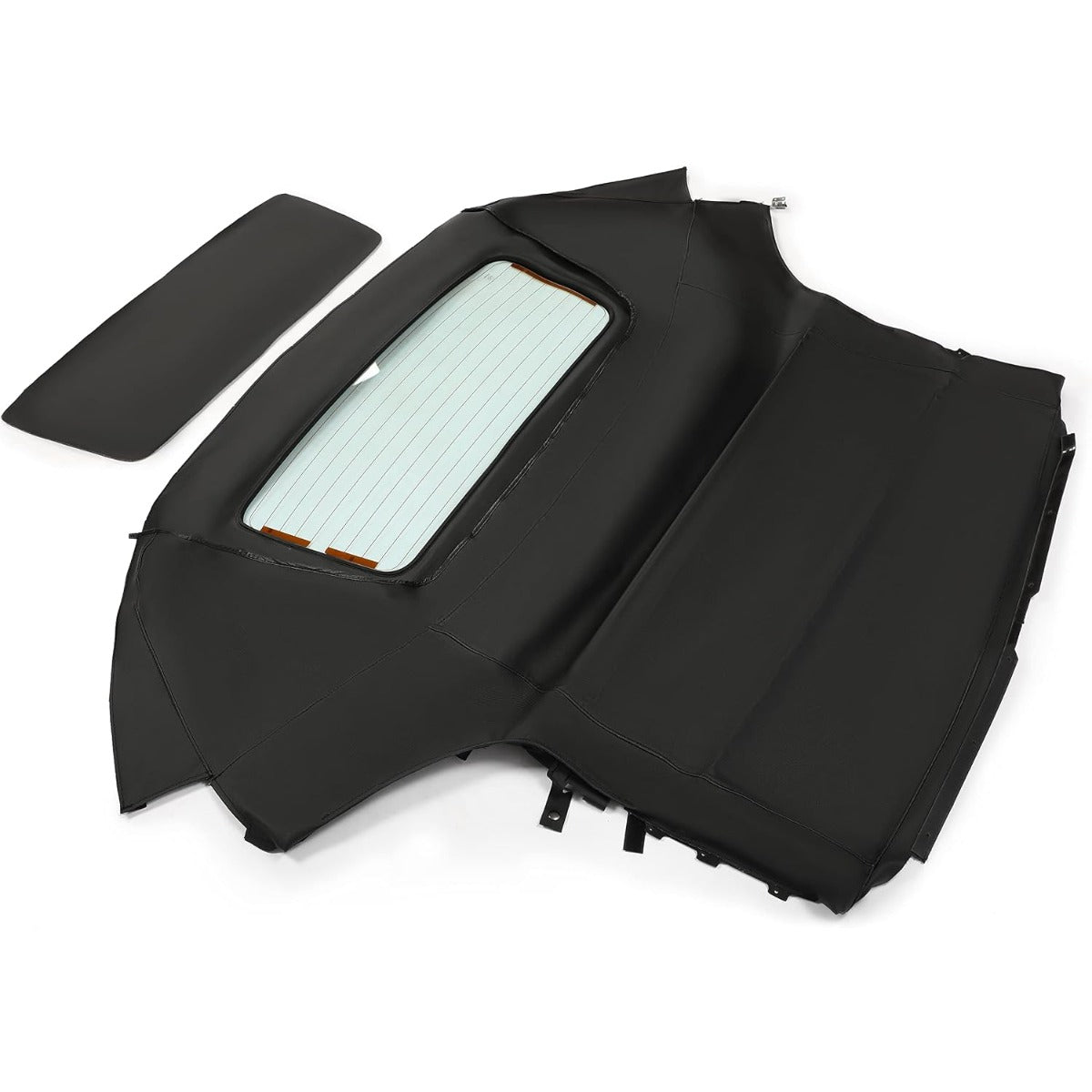 HECASA Convertible Soft Top Compatible with 2000-2007 Toyota MR2 Spyder w/Heated Glass Window Sailcloth Vinyl+Glass Unfinished Black+Clear