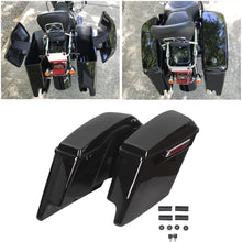 5'' Stretched Extended Saddlebags  for  1993-2013 Harley Davidson Touring Road King Road Glide Street Glide Electra Glide Ultra Classic Hard Saddle Bags W/Lid & Latch Key