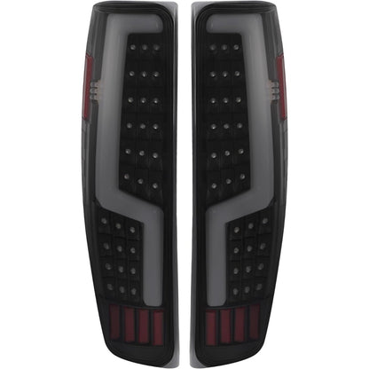 HECASA LED Pair Tail Lights Compatible with 2004-2012 Chevy Chevrolet Colorado GMC Canyon Isuzu i-280 i-290 i-350 i-370 Replacement for GM2800164 GM2801164 Tail Lamp LH & RH - Smoke Lens Black Housing