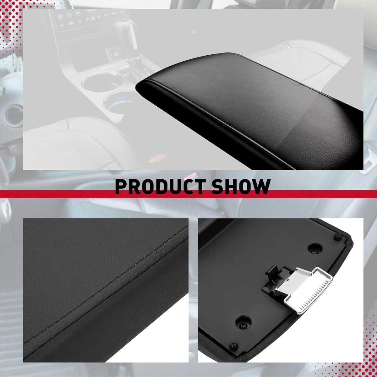 HECASA Center Console Arm Rest Lid Compatible with 2013-2019 Ford Flex Replacement for EA8Z7406024AB DA8Z7406024AC Plastic Armrest Door