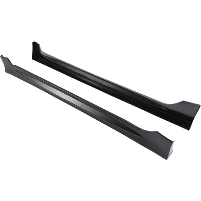 Side Skirts Extension Replacement Compatible with 2006-2011 Honda Civic 4 Door Sedan Black Bottom Side Line Rocker Panels Guard Body Kit RR Style