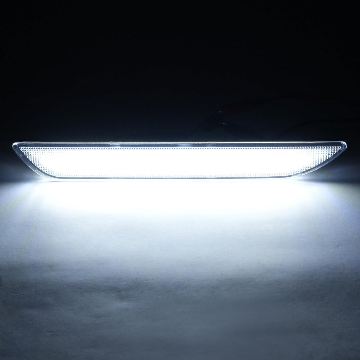 HECASA Side Marker Light Compatible with 2015-2023 Ford Mustang Rear Side Marker Lamp Reflector Left & Right Replacement for FR3Z15A201A FR3Z15A101A Clear Lens White LED
