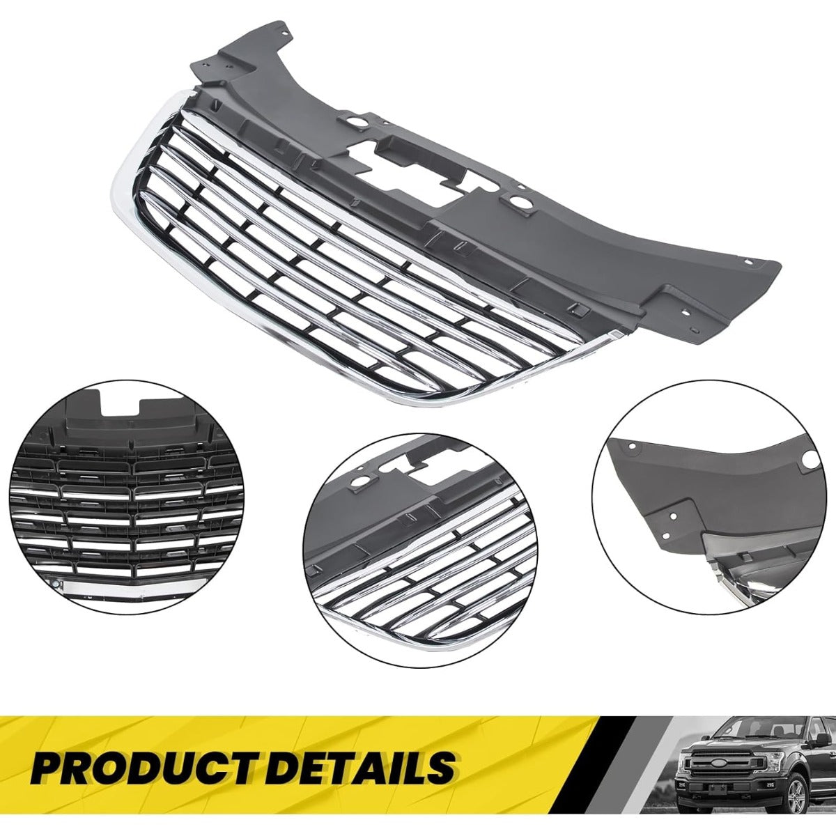 Front Bumper Grill Compatible with 2011-2014 Chrysler 200 CH1200353 68082050AE 13999AOE Chrome Radiator Hood Grille ABS Plastic