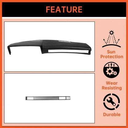Dash Board Cover & AC Vent Plate Compatible with 1981-1991 GMC Jimmy Chevy Blazer Suburban | Black, Two Packages