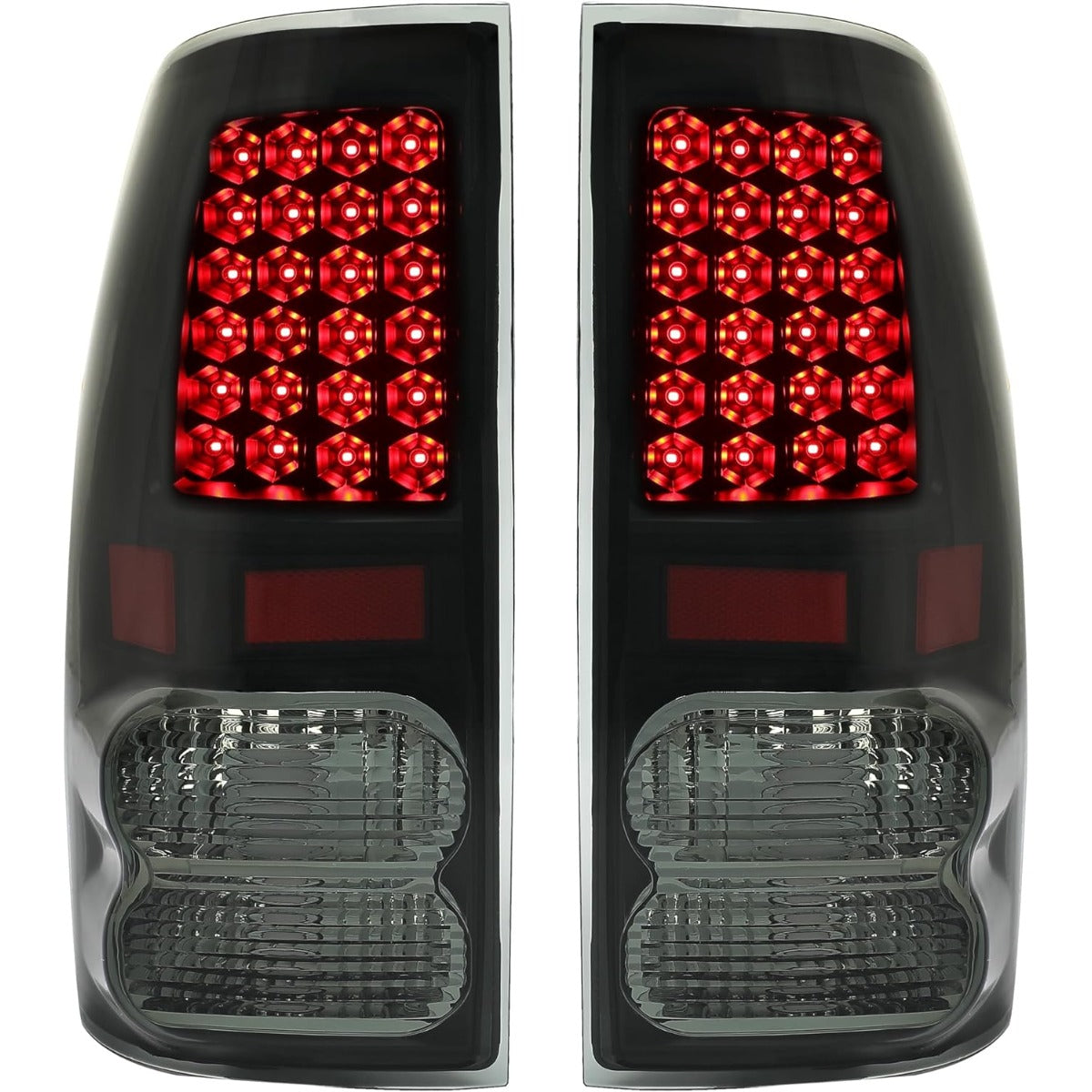 HECASA Tail Lights Compatible with 2007-2013 Toyota Tundra Pickup Truck LED Rear Brake Tail Lamps Assembly Driver and Passenger Side (Smoke Lens Black Housing)