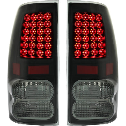 HECASA Tail Lights Compatible with 2007-2013 Toyota Tundra Pickup Truck LED Rear Brake Tail Lamps Assembly Driver and Passenger Side (Smoke Lens Black Housing)