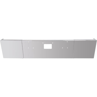 ALMULOO 20 Inch Front Bumper Assembly Compatible with 1987-2007 Peterbilt 357 378 379 Square Bumper w/Boxed End, Mounting Holes & Tow Holes, Without Fog Light Holes, 3PCS Chrome Steel Silver