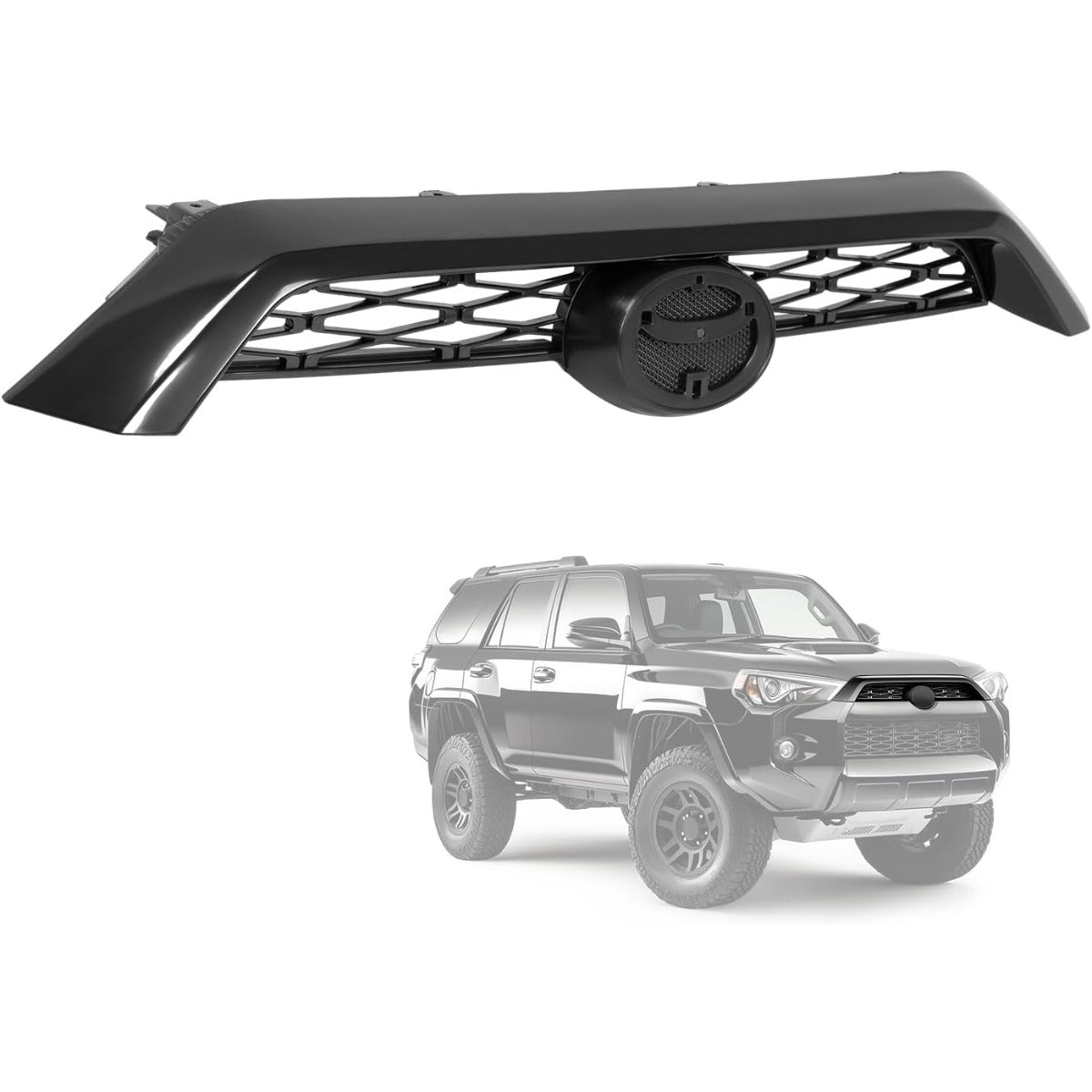 Front Upper Grille Compatible with 2014-2019 Toyota 4Runner Replacement for 5310135080C0 5310135080A0 TO1200369 Bumper Mesh Grill Black