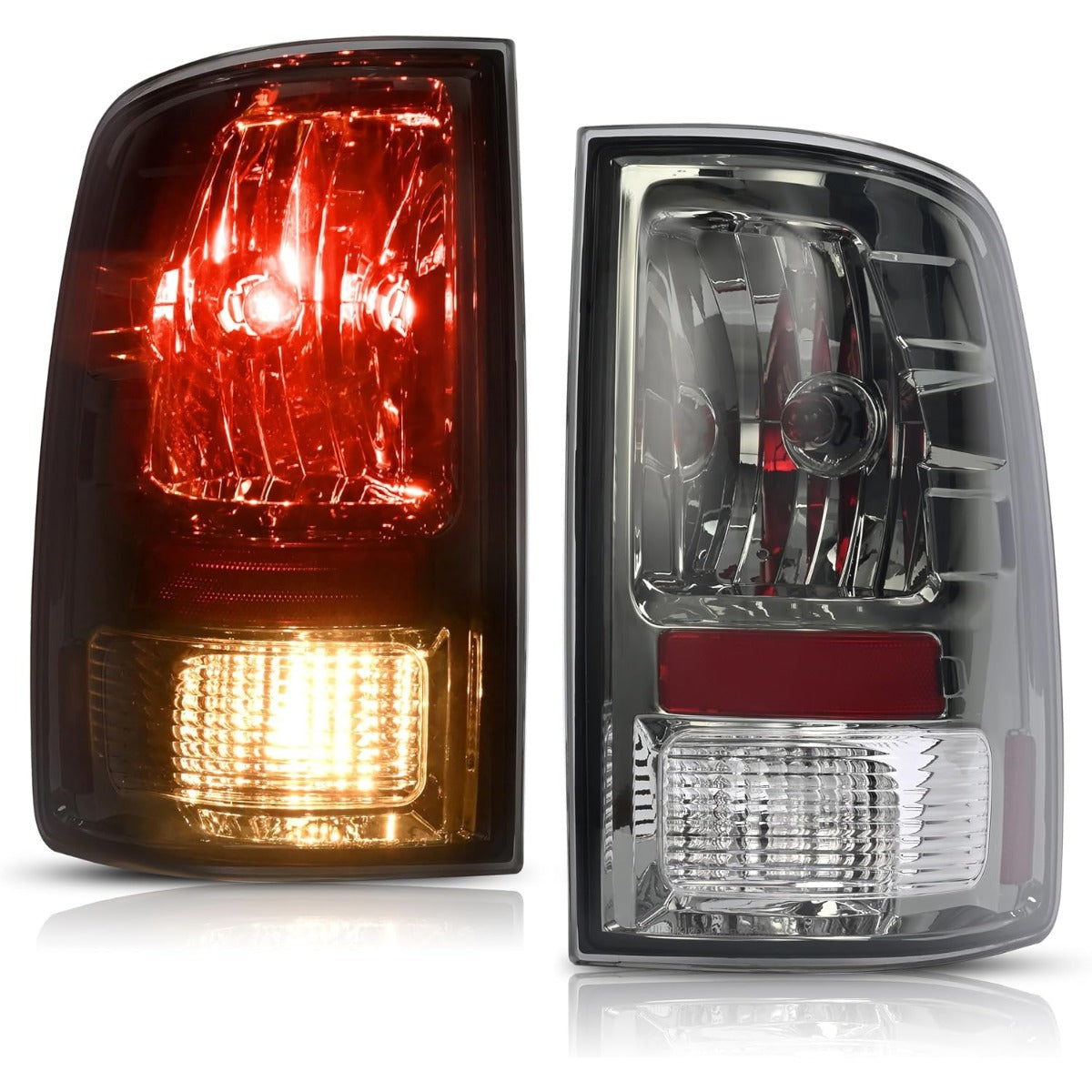 HECASA Pair Tail Light Compatible with 2009-2018 Dodge Ram 1500 2500 3500 Replacement for CH2818124 CH2819124 55277415AA 55277414AA Tail Lamp Driver & Passenger Side Smoke Lens