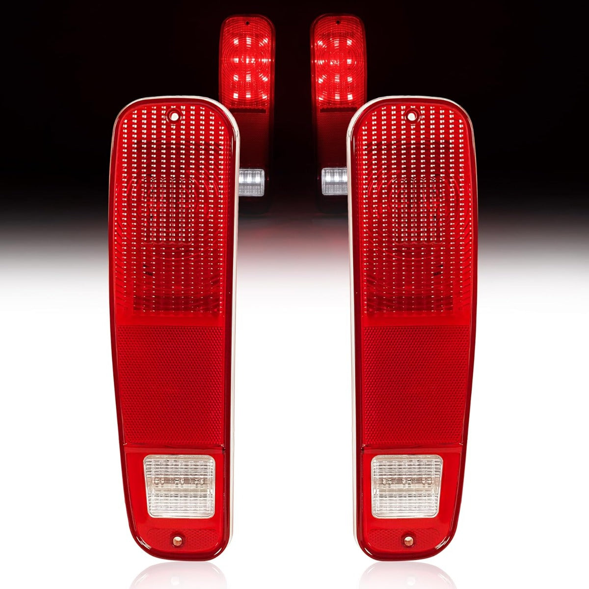 HECASA LED Tail Lights Brake Lamps Compatible with 1973-1977 Ford Pickup F100 F150 F250 F350 Driver & Passenger Side - Red Lens