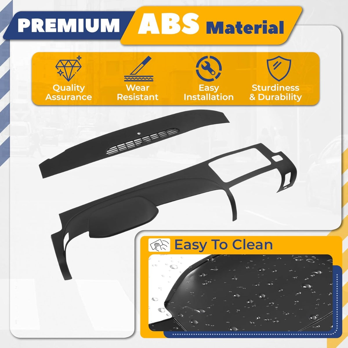 Dashboard Cover Compatible with 2007-2013 Chevrolet Silverado GMC Sierra Does Not Fit LTZ/Denali/SLT Models Fits Dual Glovebox Style Dashes Only Plastic(ABS) Painted+Textured Matte Black