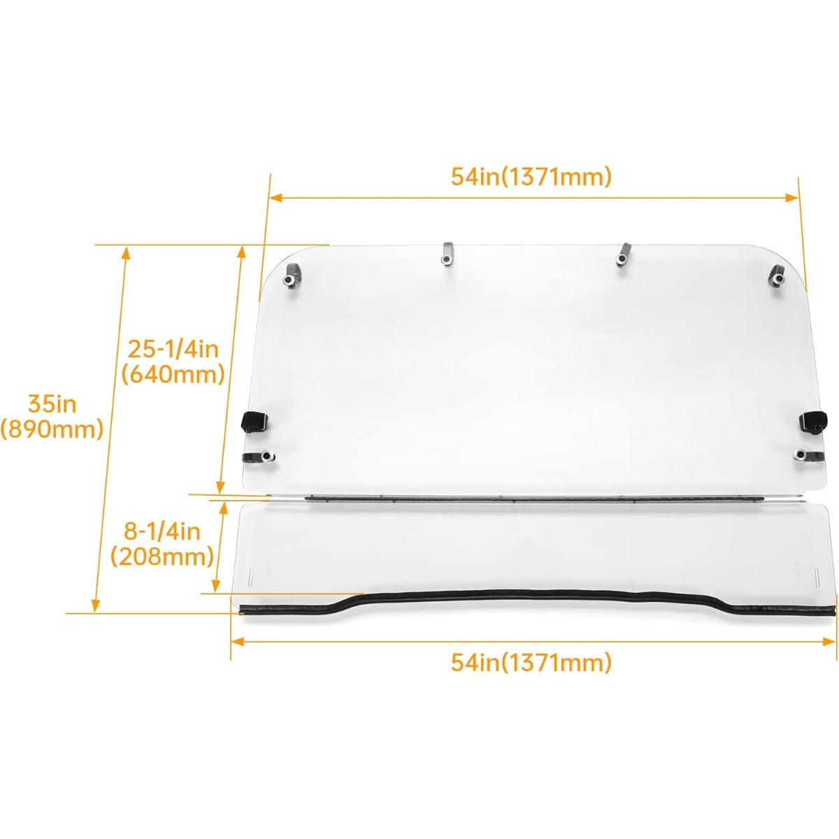Clear Windshield Compatible with 2009-2021 KAWASAKI Mule 4000/ 4010 Model & 2015-2022 Kawasaki Mule 4010 Trans Front Windscreen LYMP-080-2