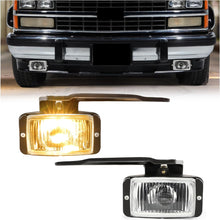 Fog Light W/Bulbs Compatible with 1988-2000 Chevy C/K1500 2500 3500 Replacement for 16524928 GM2593106 16524927 GM2592106 Lamp (Clear Lens)
