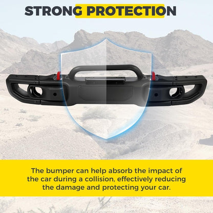 KUAFU Front Bumper Compatible with 07-18 Wrangler JK Rubicon