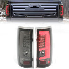 KUAFU Tail Light Compatible with 2014-2018 GMC Sierra 1500 2500HD 3500HD Pickup Truck LED Tube Bar Stop Brake Lamps LH & RH Tail Lamp Black Housing Smoke Lens