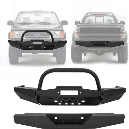 Kojem Front & Rear Bumper Compatible with 1998-2011 Ford Ranger w/Winch Plate D-Rings Powder Coated Steel