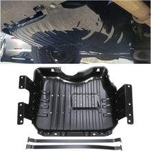 ECOTRIC Fuel Tank Skid Plate Cover w/Straps Compatible with 1999-2004 Jeep Grand Cherokee Replacement for 52100376AB 52100376AD 52100376AE 52100376AF 52100376AG Steel Fuel Tank Brush Guard LYAM-469T