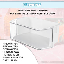 Kojem DA97-12935A Refrigerator Door Shelf Replacement Compatible with Samsung RF220NCTABC RF220NCTASP RF220NCTASR RF220NCTAWW Fridger Door Shelves Bin White+Clear Plastic