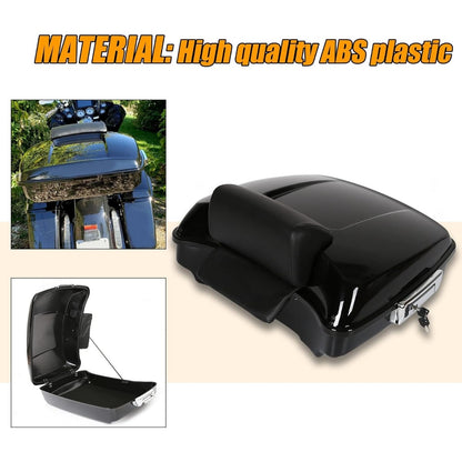 5.5inches Razor Motorcycle Trunk Luggage w/Backrest Compatible with 2014-2024 Harley Davidson Touring Models Trunk Tail Box DTS
