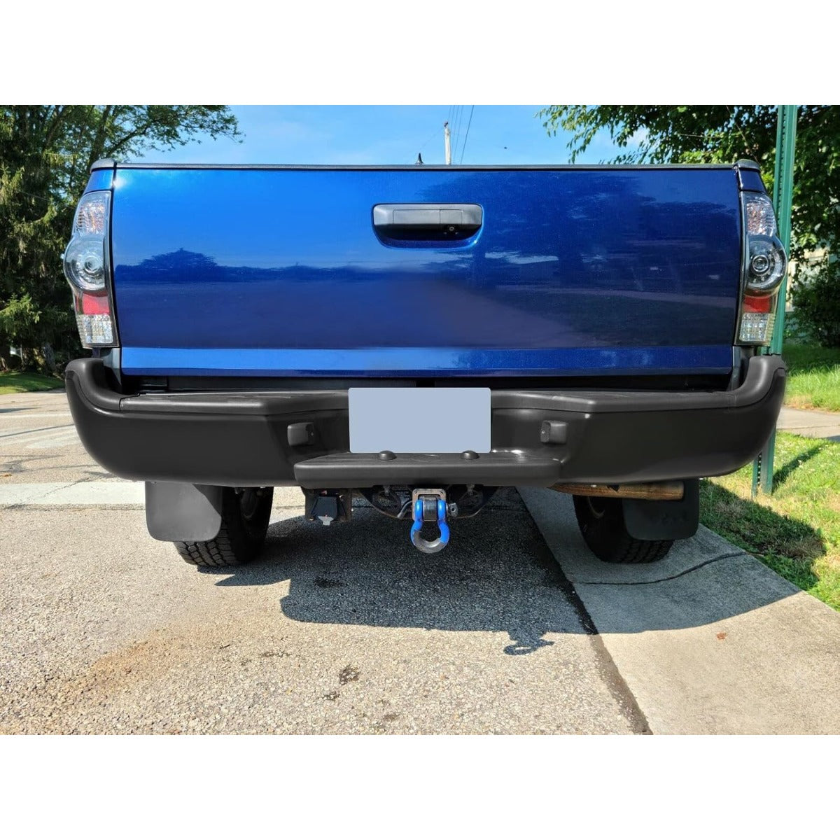 Rear Bumper Compatible With 2005-2015 Toyota Tacoma TO1103113 Bumper Assembly W/Pads Brackets and License Plate Lights Steel Chrome Fits Models With SR5 Package or Limited Package Only