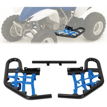 Nerf Bar Compatible with 2001-2005 Yamaha Raptor 660 / 660R Aluminium+Plastic Side Step Nerf Bar w/Blue Webbing Nets Powder Coated Black