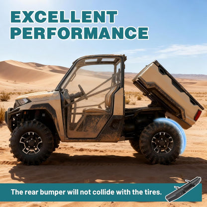 Rear Bumper W/D-Ring Base Heavy Duty Compatible with Polaris Ranger 1000/XP 1000/Crew 1000 2018-2025 Pre-drilled for Lights Protect Rear End Power Coated
