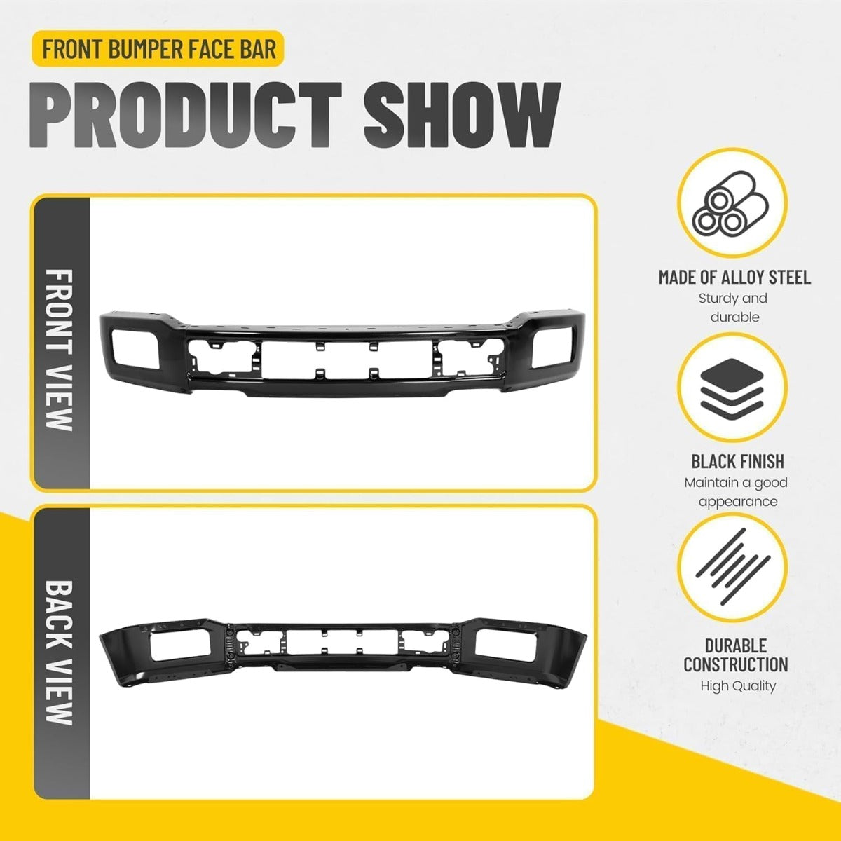KUAFU 3 PCS Bumper Face Bar Compatible with F150 Fits Models