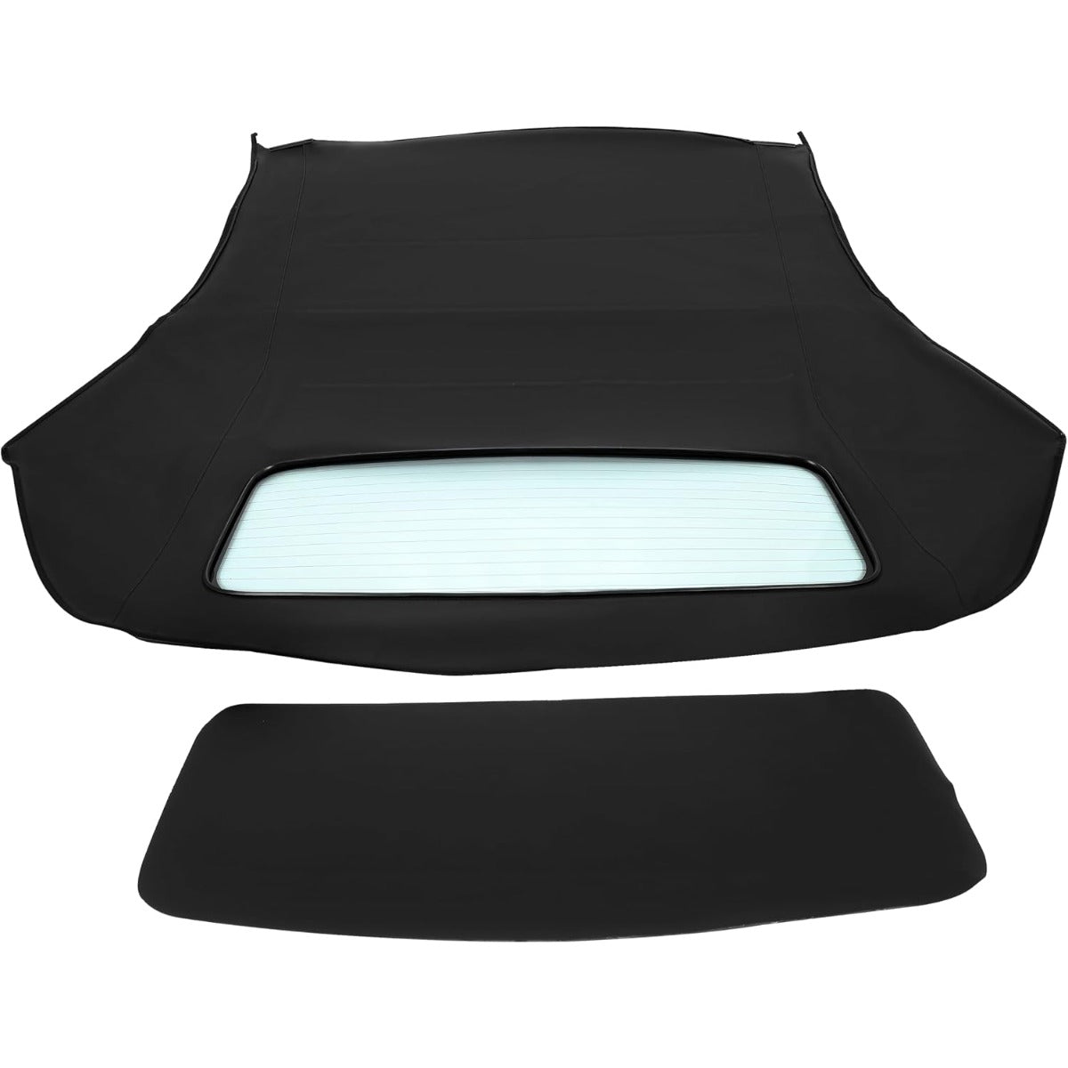 ALMULOO Convertible Soft Top Compatible with 2003-2009 Audi A4 Roof Top w/Heated Glass Window Sailcloth Vinyl+Glass Unfinished Black+Clear