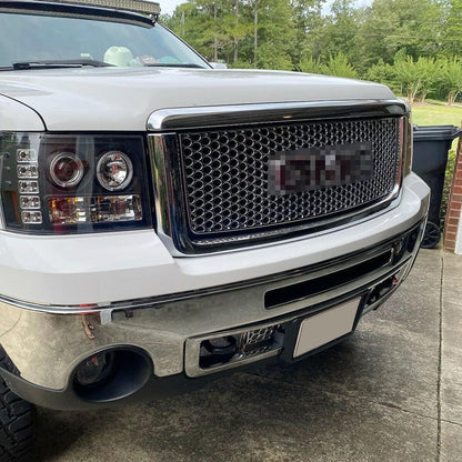 Front Bumper Lower Grille Compatible with 2007-2013 GMC Sierra 1500 Denali Replacement for GM1036131 Bumper Grill Chrome Silver