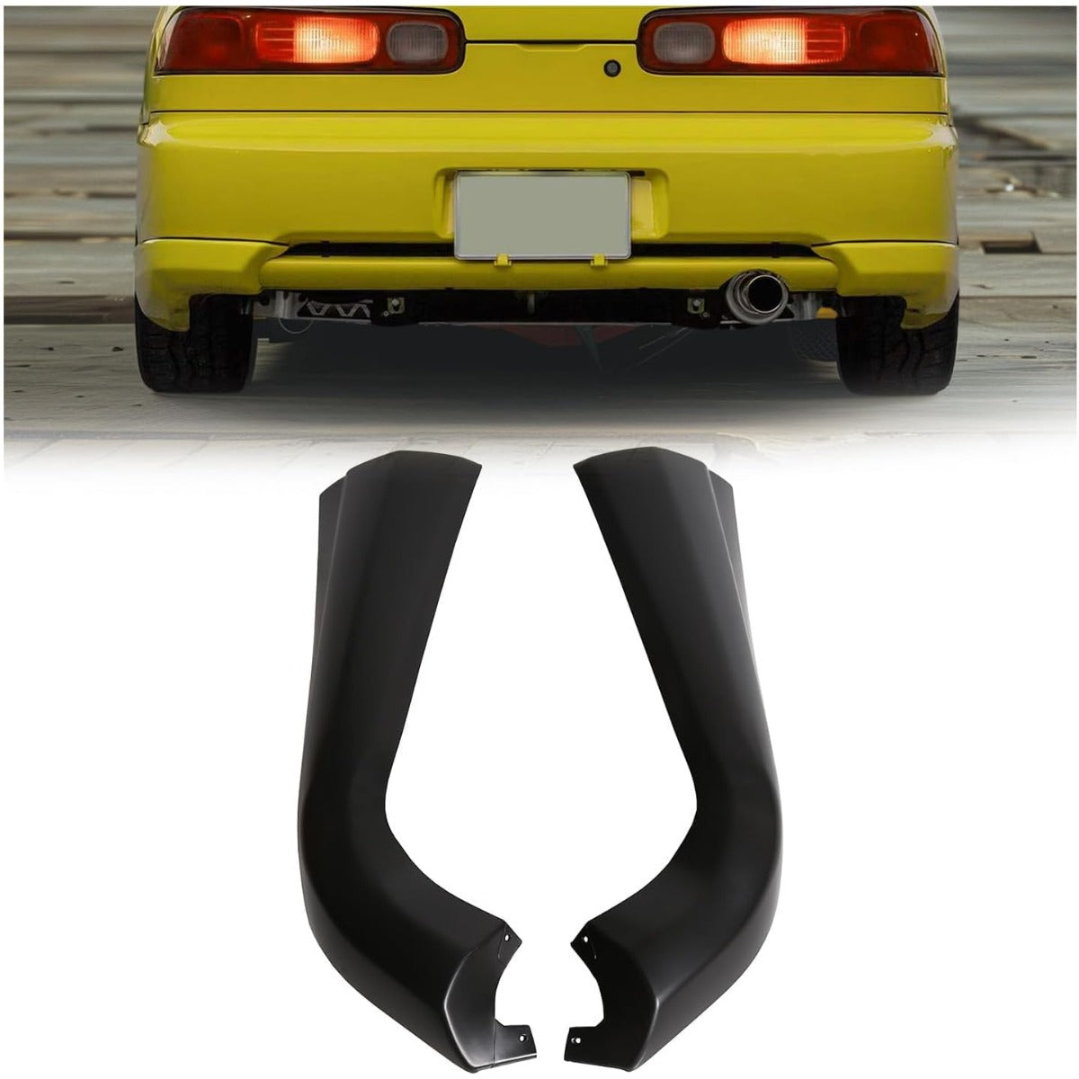 HECASA Rear Bumper Lip Compatible with 1998-2001 Acura Integra 2DR 3DR Hatch T-R Style DC2 Type PU Rear Lip Valance Spoiler Splitter Black