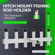 Hitch Mount Fishing Rod Holder Aluminium Fishing Pole Rack for