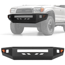 Front Bumper Assembly Compatible with 1996-2002 Toyota 4Runner Third Gen w/Light Holes & Flush Mount Amber LED Turn Signal Lights Steel Powder Coated Black