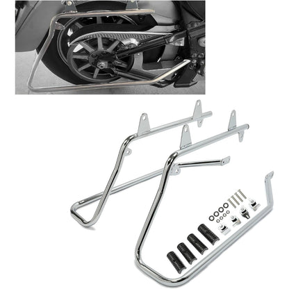 ECOTRIC Saddle Bag Conversion Brackets Support Guard Compatible with Harley Softail 1984-2017 Heritage Springer Fatboy FLSTF FLSTS Bad Boy FXSTSB EFI FLSTFI (Except for Deuce Models) Chrome