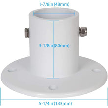 HECASA Deck Anchor Flange Cast Above Ground Pool Ladders Handrails or Slide | 1 7/8" Inch Diameter of 1.9" Aluminum White (1Pc)