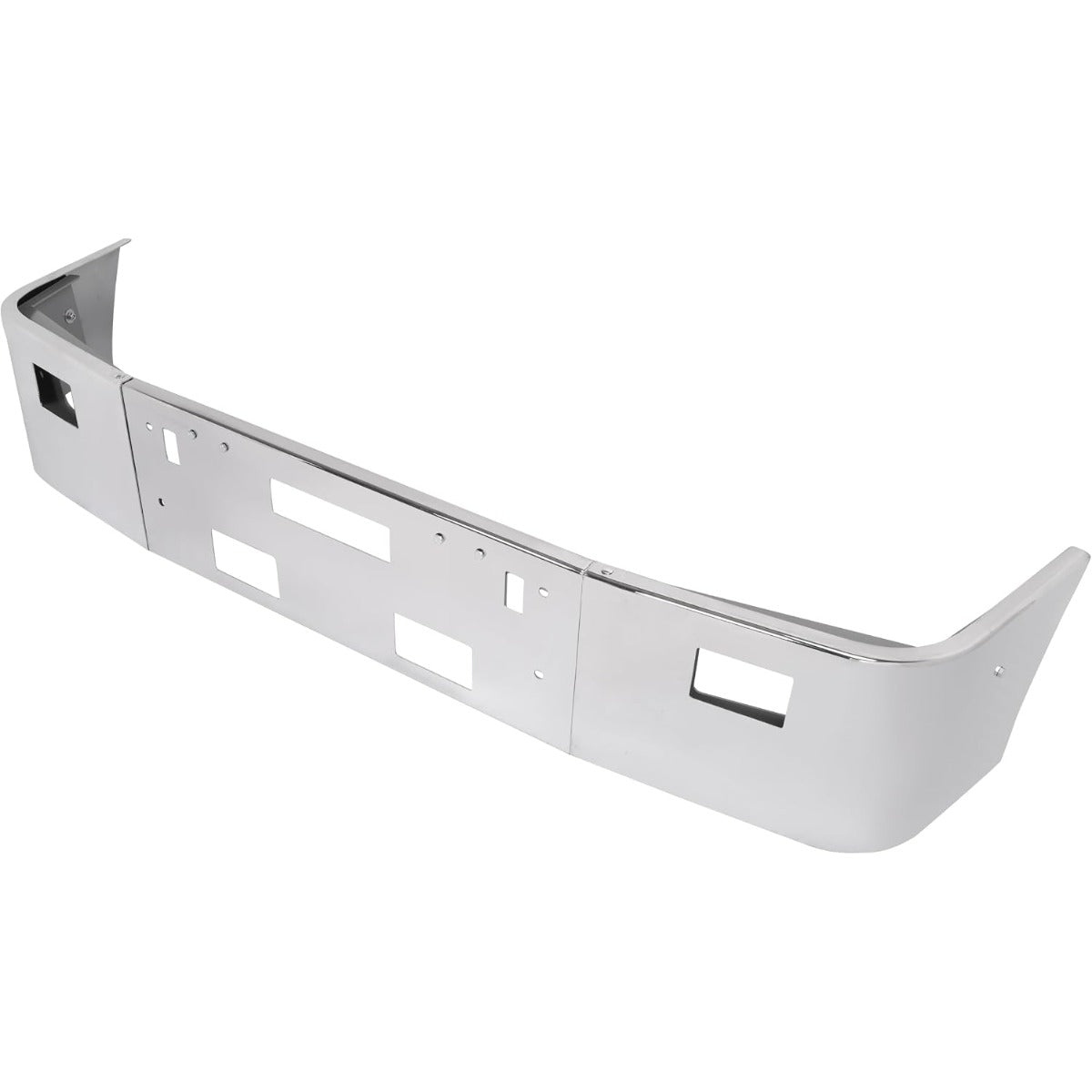 ALMULOO Front Bumper 3Pcs w/Tow, Vent, Fog Light Cut-outs
